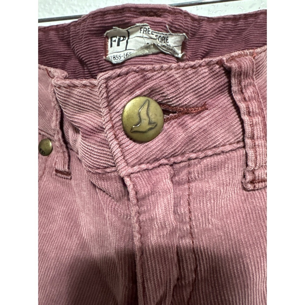 Free People Corduroy Pants Womens 28 Burgundy Wash Skinny Casual Jeans - Picture 4 of 6